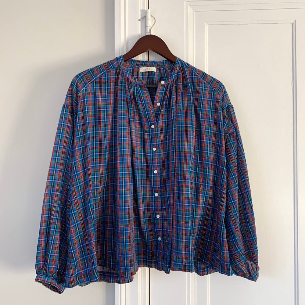 Doen Jane Blouse in French Plaid